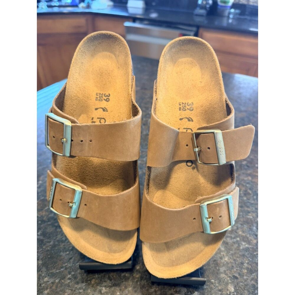 irkenstock Papillio Arizona Platform Sandals Brown Leather  EU39 (L8) NWOT